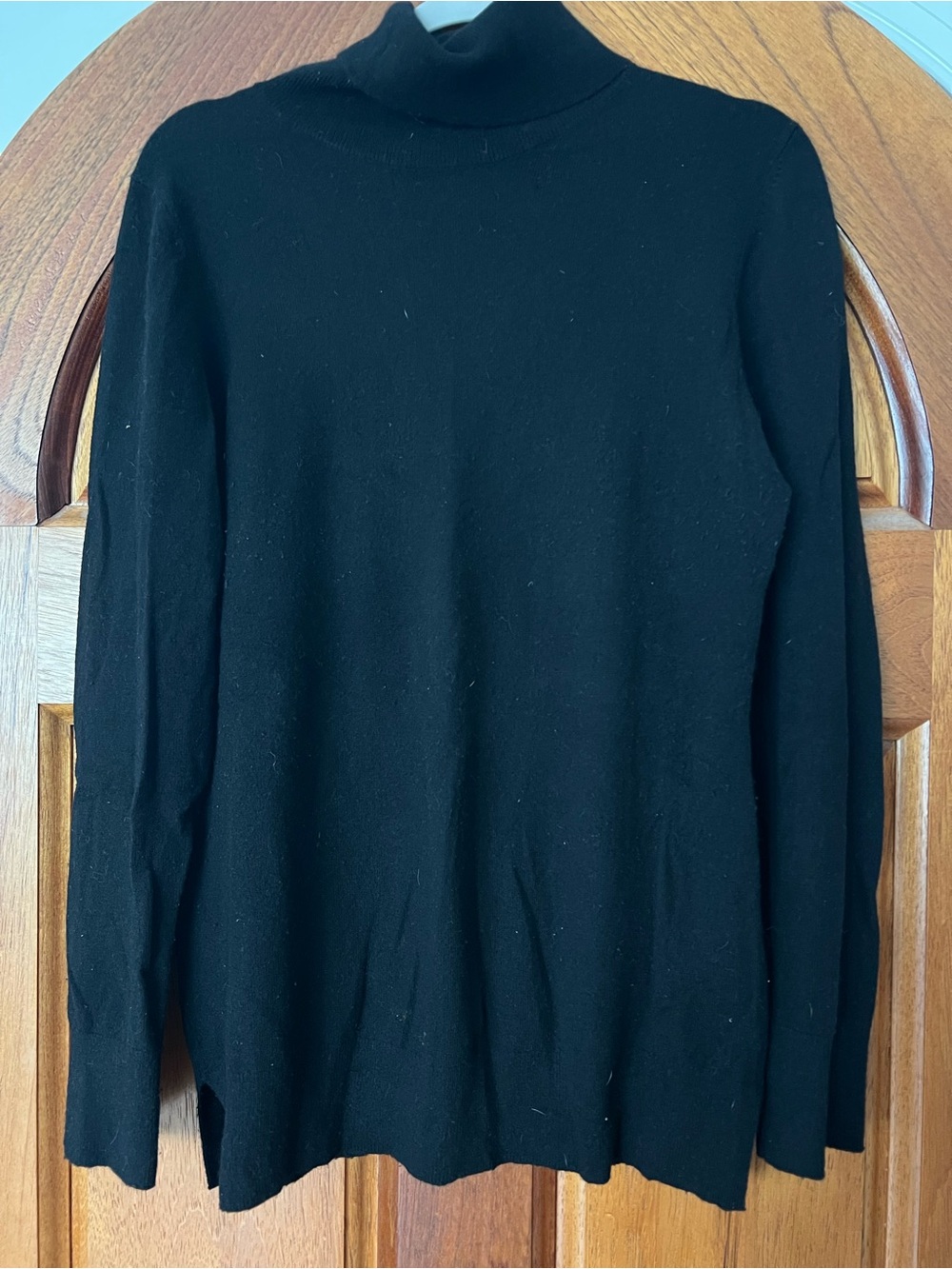Nordstrom Signature Cashmere Turtleneck Size Large RT $199 Black
